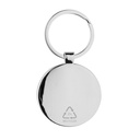 RCS recycled zinc alloy round keychain with bamboo