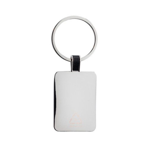 RCS recycled zinc alloy rectangle keyring