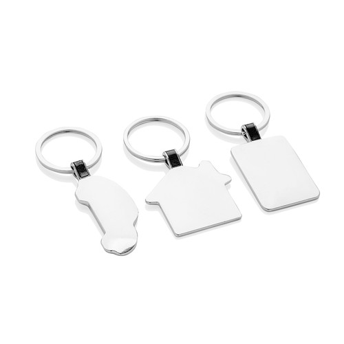 RCS recycled zinc alloy rectangle keyring