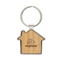 RCS recycled zinc alloy house keychain with bamboo