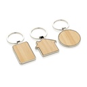 RCS recycled zinc alloy house keychain with bamboo