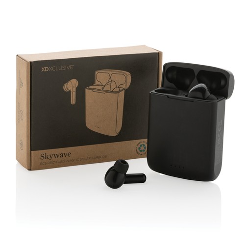 Skywave RCS recycled plastic solar earbuds