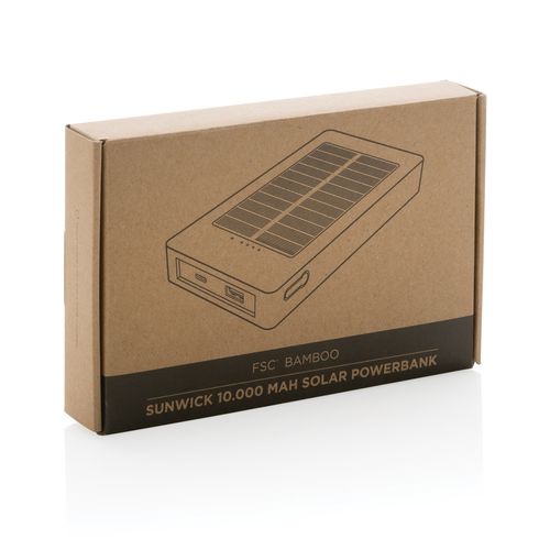 Sunwick 10.000 mAh Bamboo solar powerbank