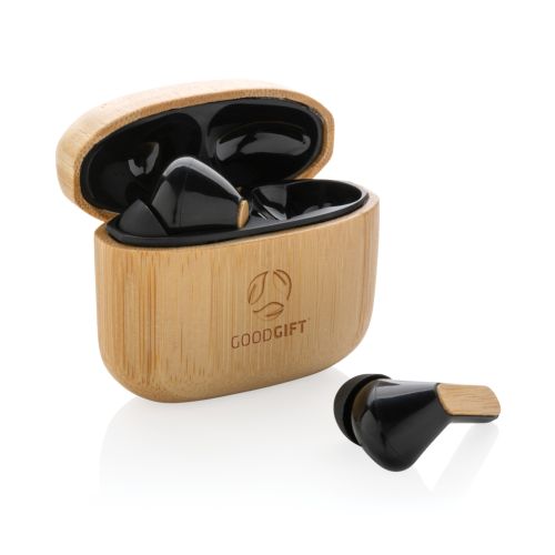 Bamboo TWS earbuds with RCS recycled plastic