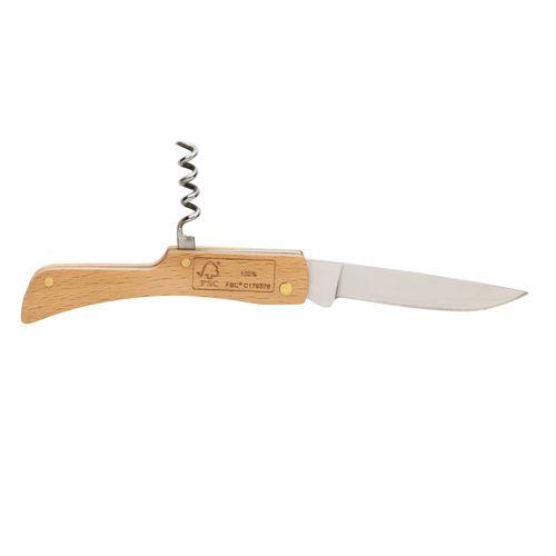 Wooden knife with bottle opener