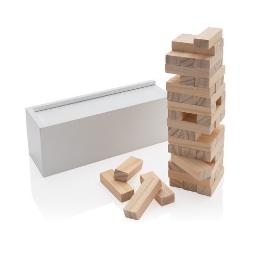 Deluxe tumbling tower wood block stacking game