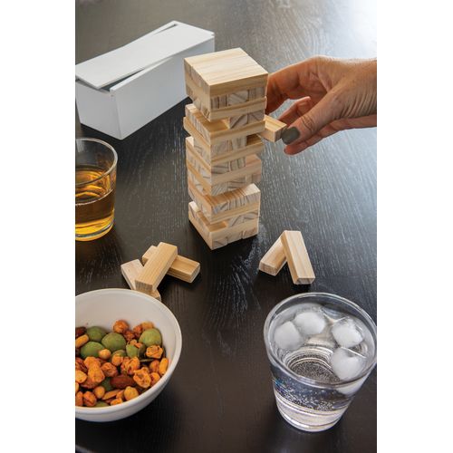 Deluxe tumbling tower wood block stacking game