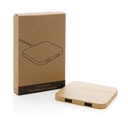 Bamboo 10W wireless charger with USB