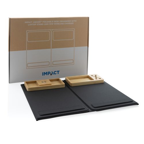 Impact AWARE RPET Foldable desk organizer with laptop stand