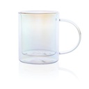 Deluxe double wall electroplated glass mug