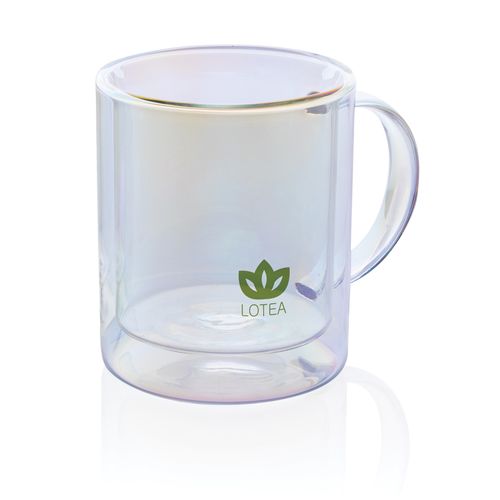 Deluxe double wall electroplated glass mug