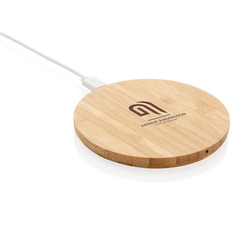 Bamboo 5W round wireless charger