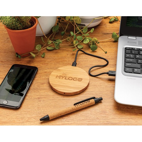 Bamboo 5W round wireless charger