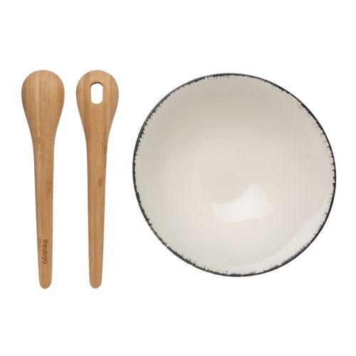 Ukiyo salad bowl with bamboo salad server