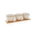 Ukiyo 3pc serving bowl set with bamboo tray