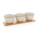 Ukiyo 3pc serving bowl set with bamboo tray