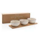 Ukiyo 3pc serving bowl set with bamboo tray