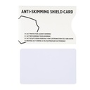 Anti-skimming RFID shield card with active jamming chip