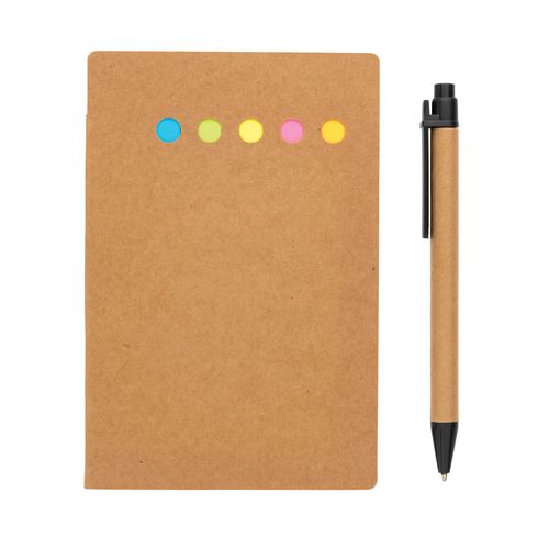 Kraft sticky notes A6 booklet with pen