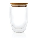 Double wall borosilicate glass with bamboo lid 350ml