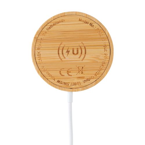 10W bamboo magnetic wireless charger