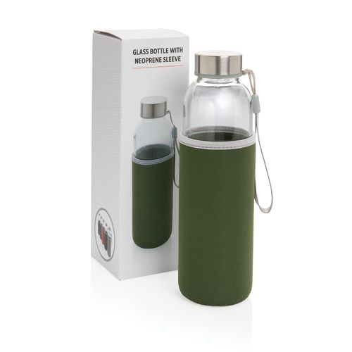 Glass bottle with neoprene sleeve