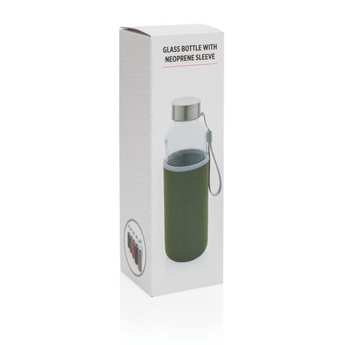 Glass bottle with neoprene sleeve