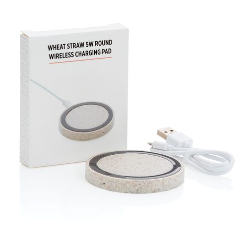 Wheat Straw 5W round wireless charging pad