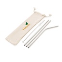 Reusable stainless steel 3 pcs straw set