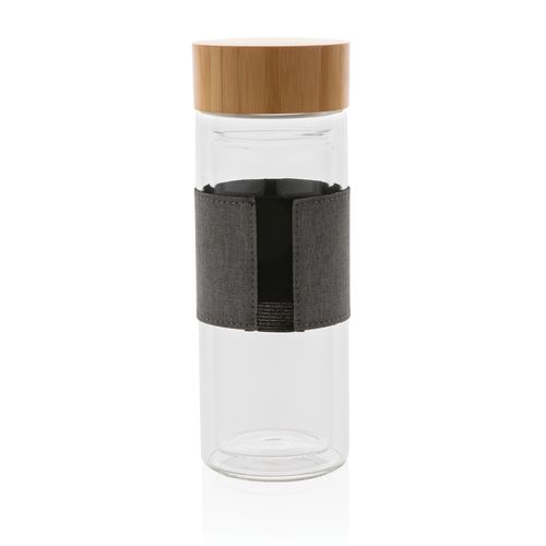 Impact double wall borosilicate glass bottle