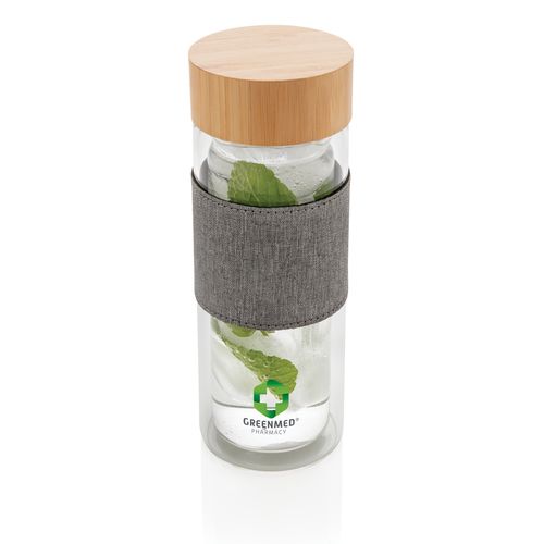 Impact double wall borosilicate glass bottle