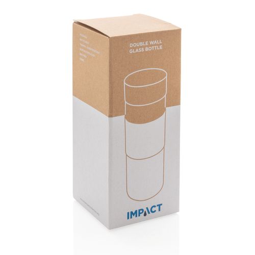 Impact double wall borosilicate glass bottle