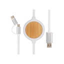 3-in-1 cable with 5W bamboo wireless charger