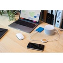 3-in-1 cable with 5W bamboo wireless charger