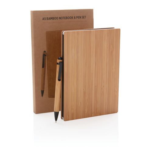 A5 Bamboo notebook & pen set