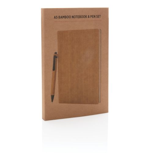 A5 Bamboo notebook & pen set