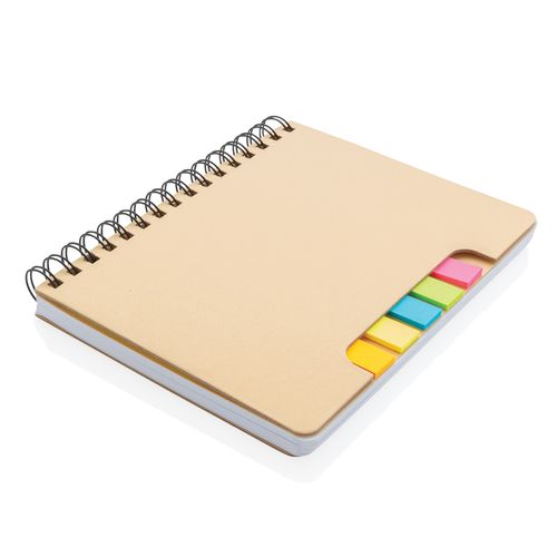 A5 Kraft spiral notebook with sticky notes