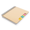 A5 Kraft spiral notebook with sticky notes