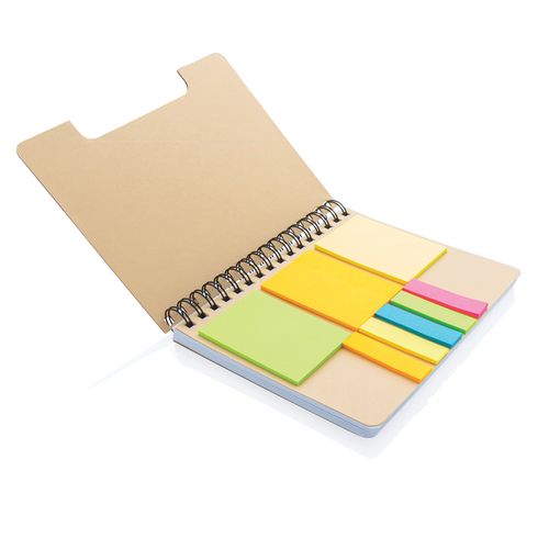 A5 Kraft spiral notebook with sticky notes