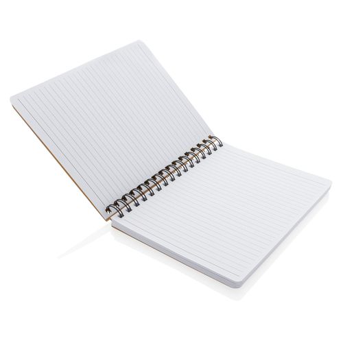 A5 Kraft spiral notebook with sticky notes