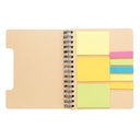 A5 Kraft spiral notebook with sticky notes