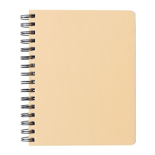 A5 Kraft spiral notebook with sticky notes