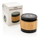 Bamboo wireless charger speaker