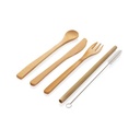 Reusable bamboo travel cutlery set