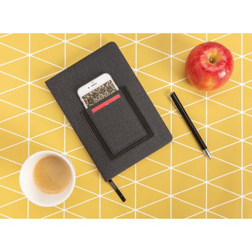 Deluxe A5 Notebook with phone pocket