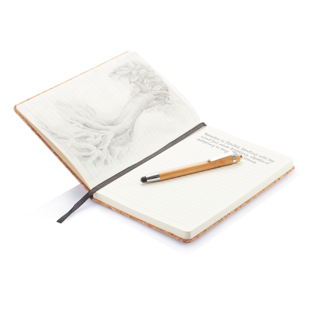 A5 kurken notitieboek incl. touchscreen pen