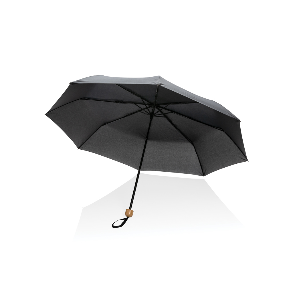20.5" Impact AWARE™ RPET 190T pongee bamboe miniparaplu