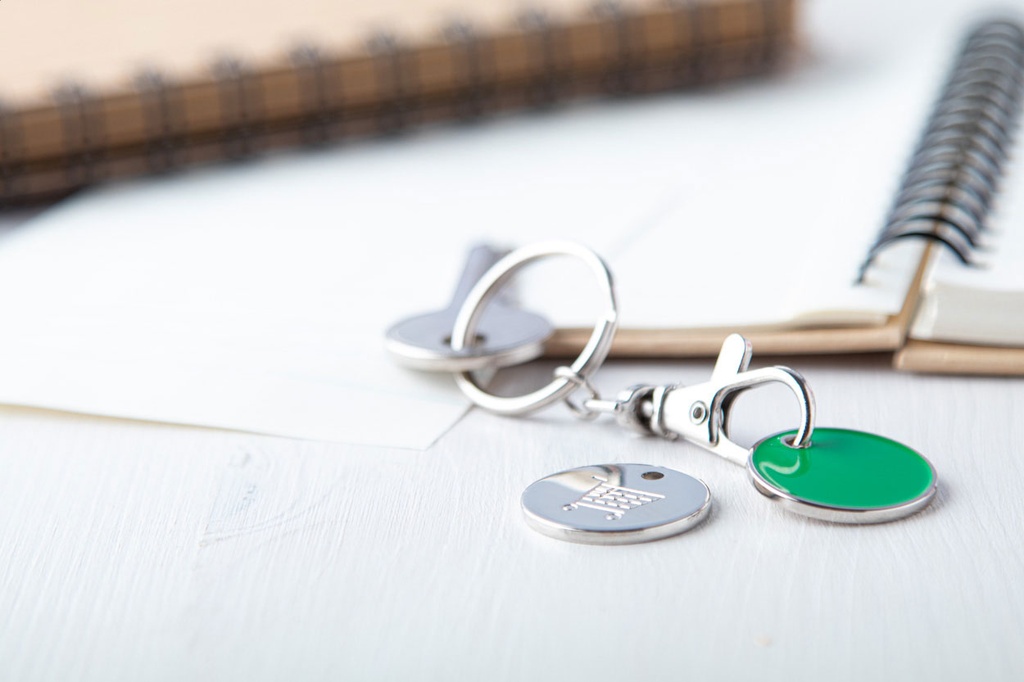 winkelwagenmuntje sleutelhanger #2