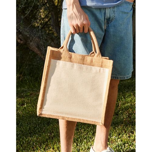 Cotton Pocket Jute Midi Tote