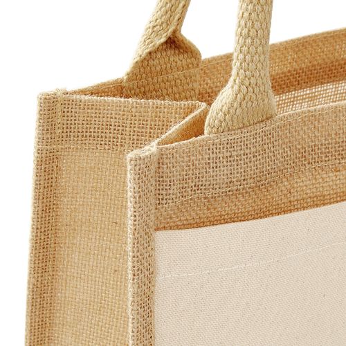 Cotton Pocket Jute Midi Tote